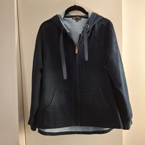 DG2 By Diane Gilman Women's Blue Hoodie Jacket